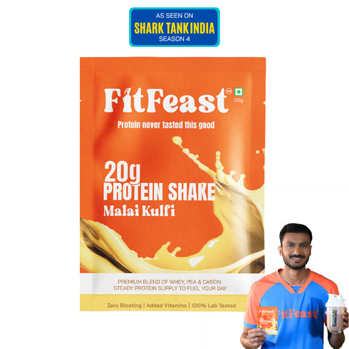Fitfeast Protein Sachet Malai Kulfi Flavour (Each 50g ) | As Seen on Shark Tank