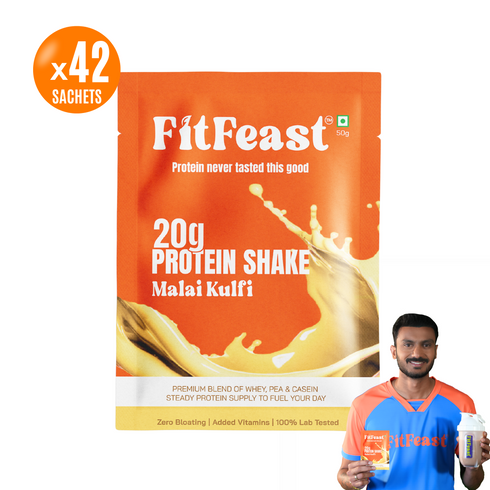 Fitfeast Protein Sachet Malai Kulfi Flavour (Each 50g ) | As Seen on Shark Tank