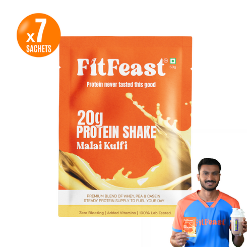 Fitfeast Protein Sachet Malai Kulfi Flavour (Each 50g ) | As Seen on Shark Tank