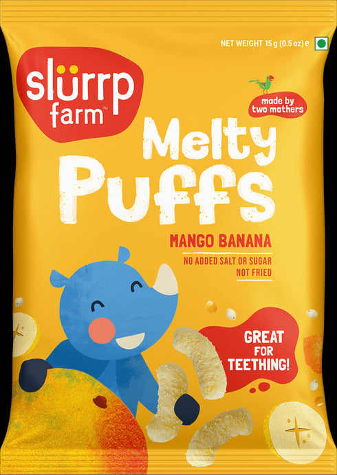 Slurrp Farm Teething Millet Puffs - Mango & Banana Flavour
