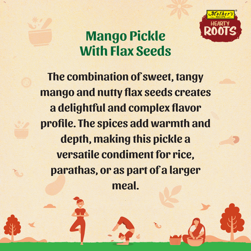 Mothers Recipe Hearty Roots Mango Pickle with Flax Seeds