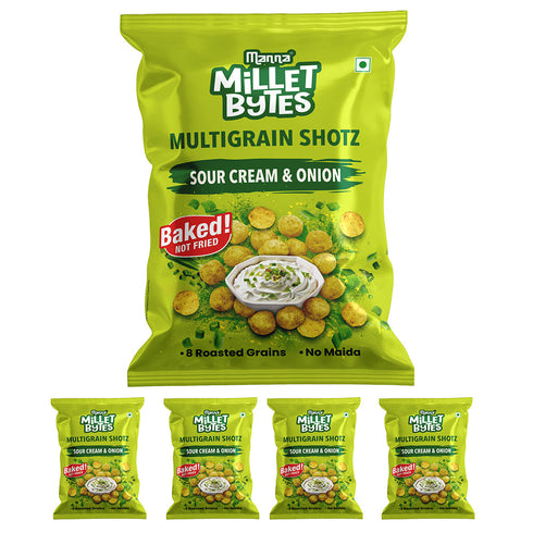 Manna Foods Millet Bytes Sour Cream & Onion Pack of 5