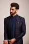 Manyavar Sapphire Blue Indo Western Set