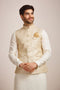 Manyavar Pearl Cream Patterned Jacket