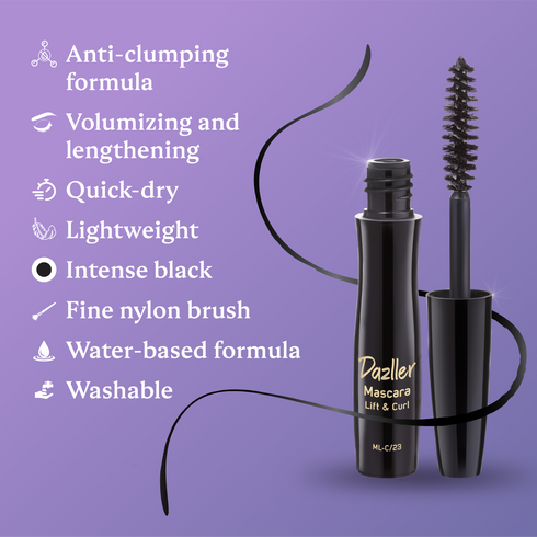 Dazller Cosmetics Lift & Curl - Washable Mascara