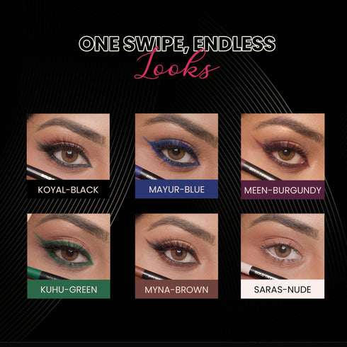 Parul Garg Beauty The Complete Matte Kajal Pack of Six