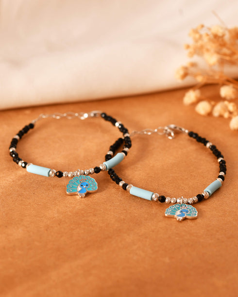 Meera Jaipur Mayoor baby silver bracelet