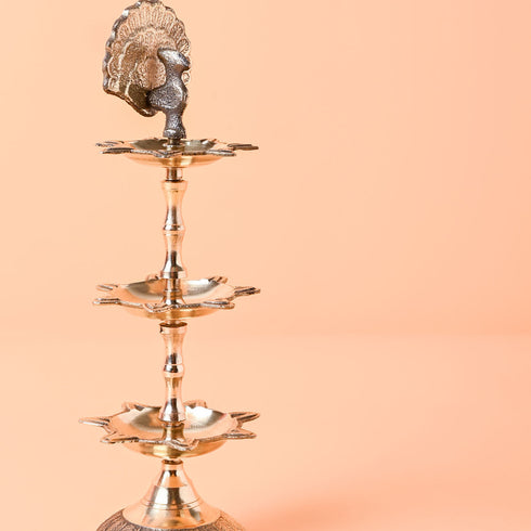 Samskara Home Mayura 3 Layer Peacock Oil Lamp