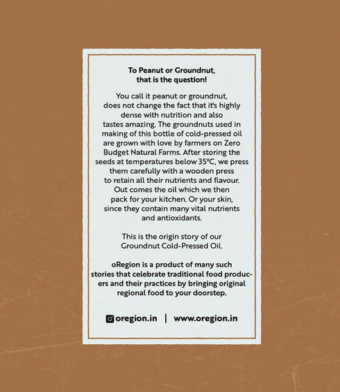 oRegion Cold Pressed Groundnut Oil