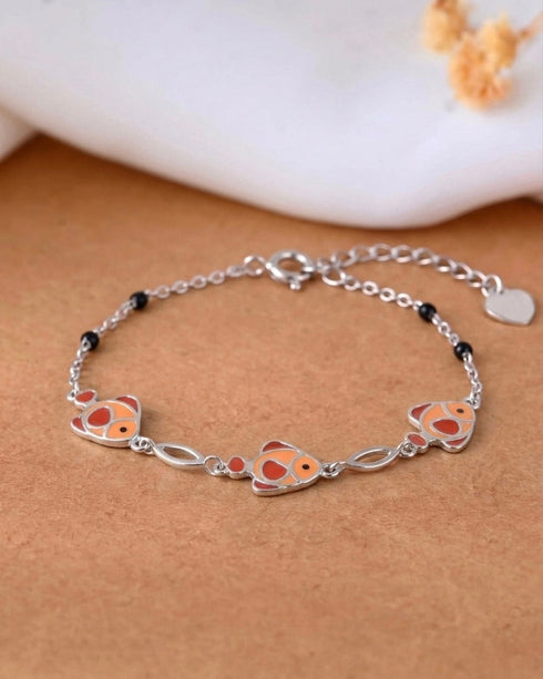 Meera Jaipur Meen Kids Silver Bracelet