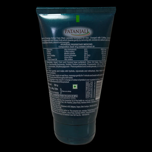 Patanjali Men's Energy Active Face Wash|100g