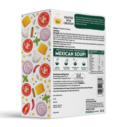 Keyafoods Keya Mexican Soup Tomato & Corn 52g Keya African Soup Tomato & Piripiri 56g Pack 2