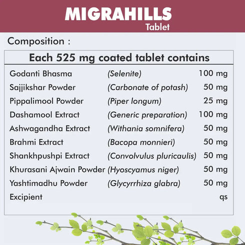 Herbal Hills Migrahills Migraine Support Tablets