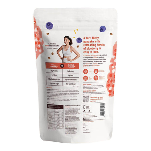 Slurrp Farm Blueberry Pancake mix | Real blueberries | No maida, 16g Protein