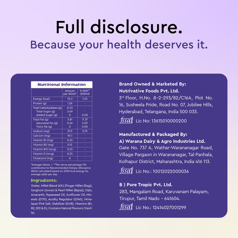 Nourish You Millet mlk original 1 ltr