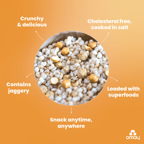 Omay Foods Millets & Chana (Jaggery Coated) - 200 gms Pouch (2 units)