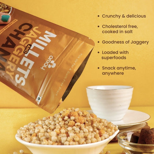 Omay Foods Millets & Chana (Jaggery coated), 30g (6pcs)