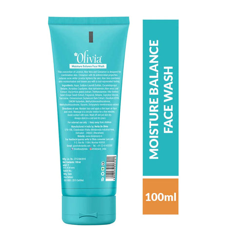 Moisture Balance Face Wash with Aloe Vera Licorice and Cinnamon Extracts
