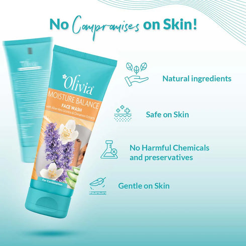 Moisture Balance Face Wash with Aloe Vera Licorice and Cinnamon Extracts