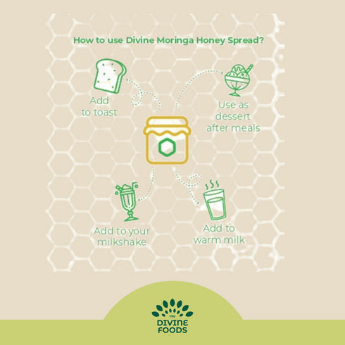 The Divine Foods Organic Moringa Honey Spread For Detoxify the Gut