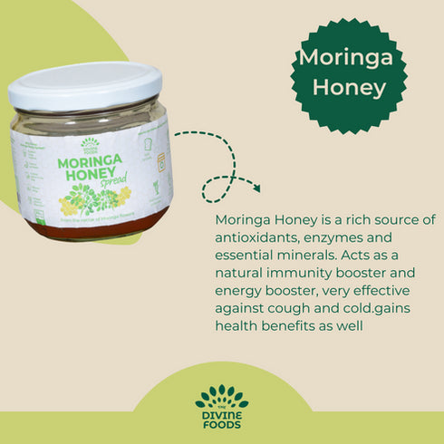 The Divine Foods Organic Moringa Honey Spread For Detoxify the Gut