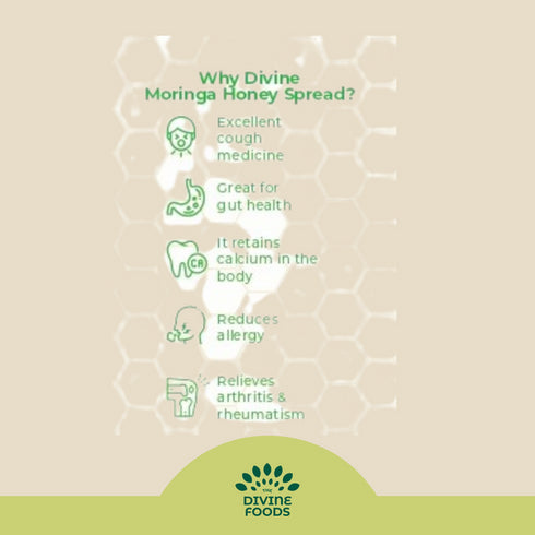 The Divine Foods Organic Moringa Honey Spread For Detoxify the Gut