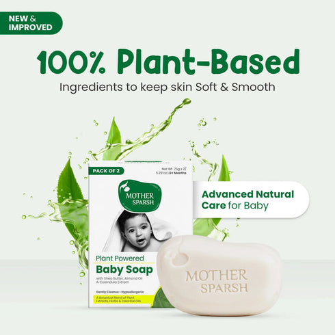 Mother Sparsh Plant Powered Baby Soap For Baby Pack of 2