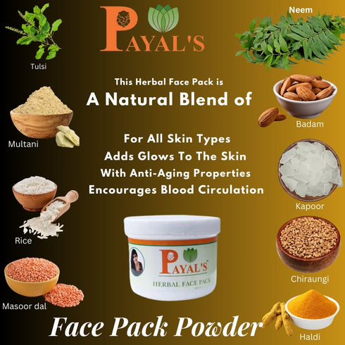 Payal's Herbal Facepack Powder For Men And Woomen (200g)