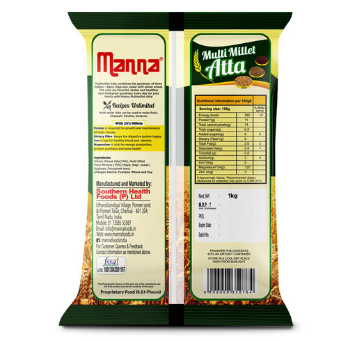 Manna Foods Multigrain Atta 1Kg