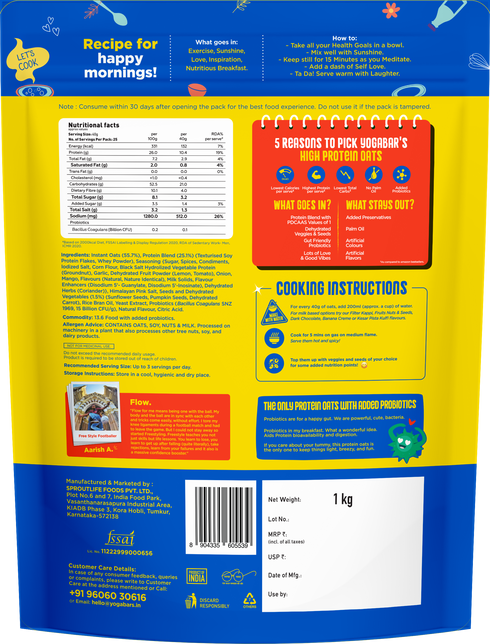 Yoga Bar 26g High Protein Oats Mum's Masala