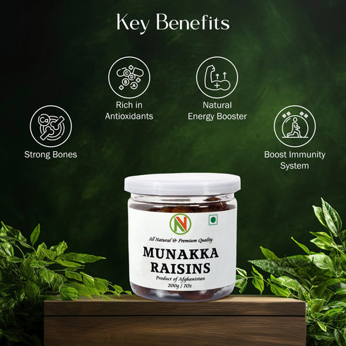 NatureVit Munakka Raisins King Size| Seeded| Premium Dry Fruits