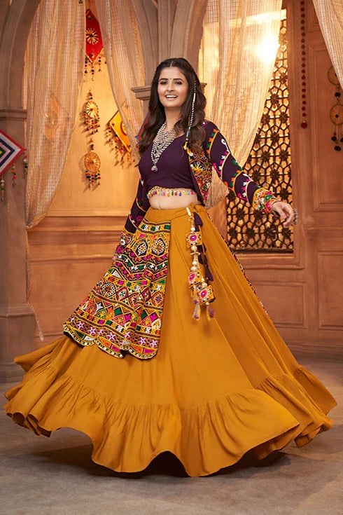 Shubhkala Mustard Yellow Koti Style Traditional Chaniya Choli Collection