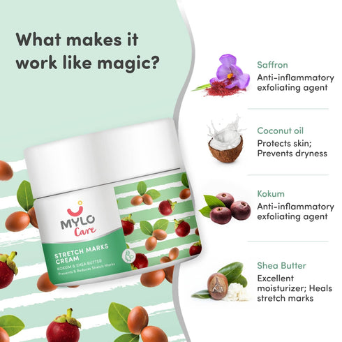 Mylo Care Pregnancy Care Combo | Stretch Marks Cream 100g + Ayurvedic Massage Oil 200ml