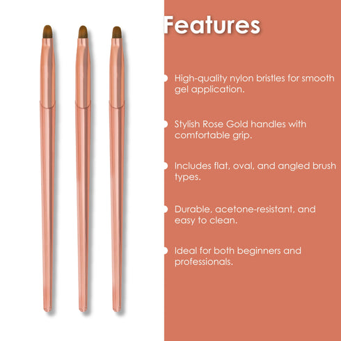 Shills Professional Gel Brush Set Metal 3Pcs
