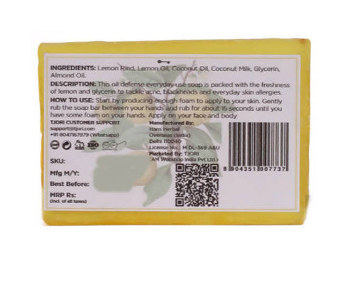 Tjori Oily Skincare Gylcerin And Lemon Soap