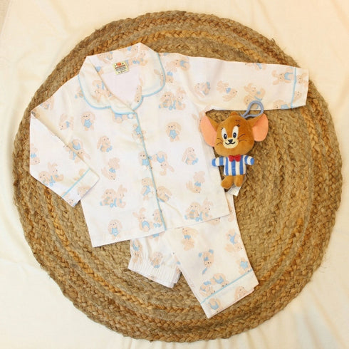 Bachpan kids wear Unisex Night Suite-White Colour
