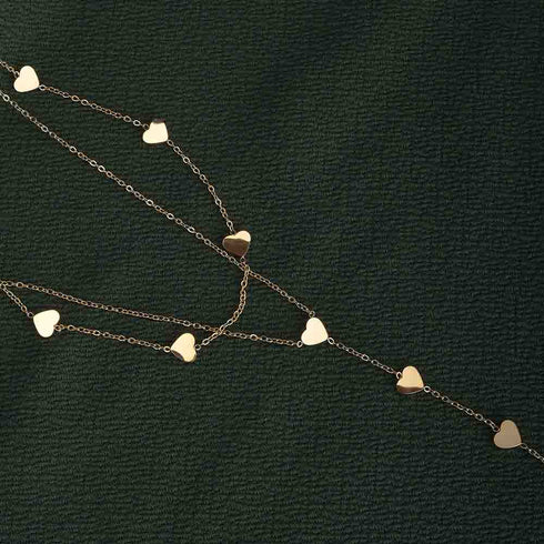 Palmonas Two-Layered Heart Charm Necklace