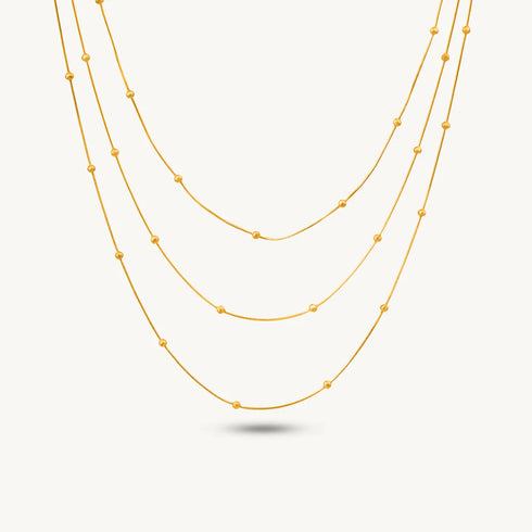 Palmonas Luminous Triple-Layer Beaded Necklace