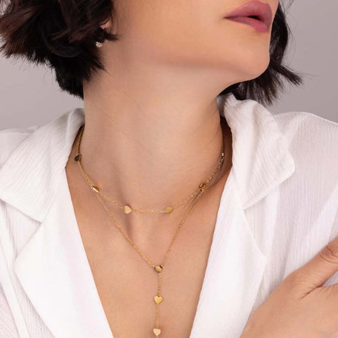 Palmonas Two-Layered Heart Charm Necklace