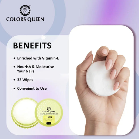 Colors Queen Nail Polish Remover Pads | 32 Wipes