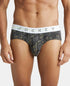 Jockey Cotton Elastane Stretch Printed Brief | Black