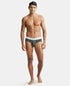 Jockey Cotton Elastane Stretch Printed Brief | Black
