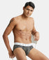 Jockey Cotton Elastane Stretch Printed Brief | Black