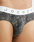 Jockey Cotton Elastane Stretch Printed Brief | Black