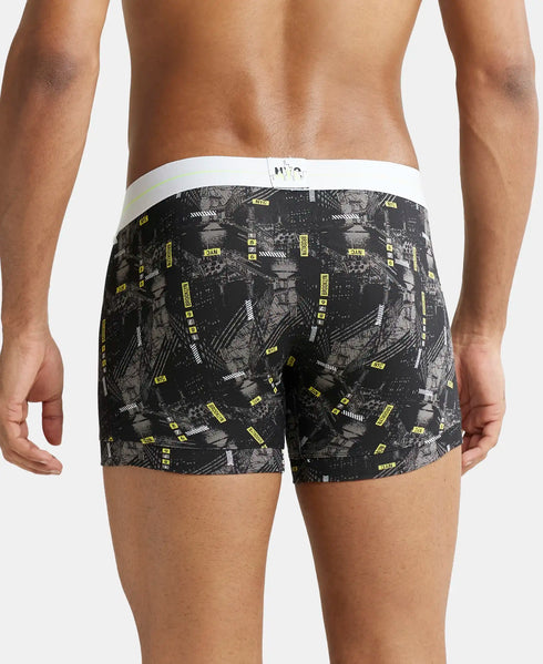 Jockey Ultrasoft Waistband Cotton Printed Trunk | Black