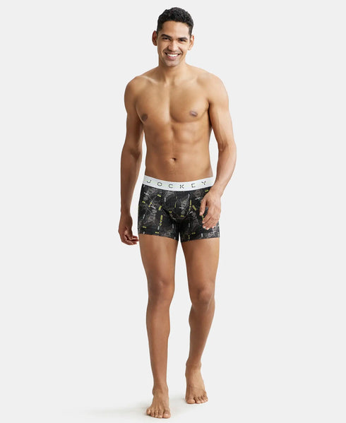 Jockey Ultrasoft Waistband Cotton Printed Trunk | Black