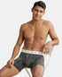 Jockey Cotton Elastane Stretch Printed Boxer Brief | Black