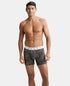 Jockey Cotton Elastane Stretch Printed Boxer Brief | Black