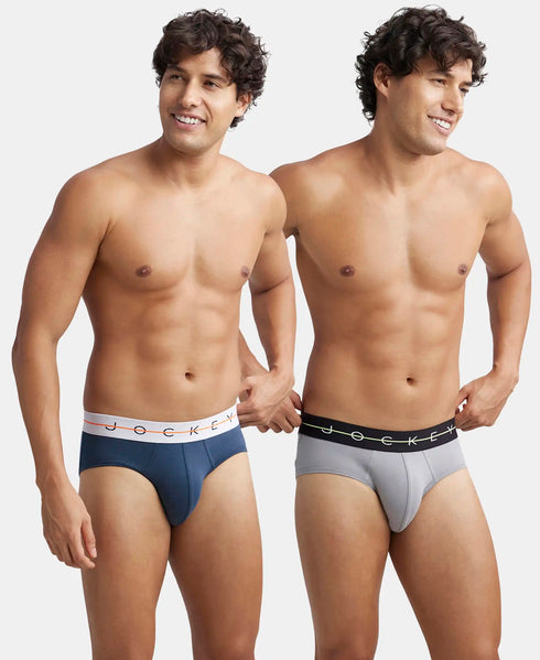 Jockey Cotton Stretch Comfort Brief | Midnight Navy & Monument