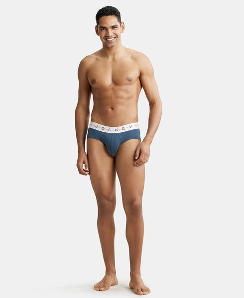 Jockey Cotton Elastane Stretch Solid Brief | Mid Night Navy
